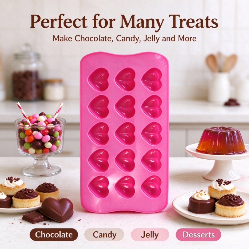 Candle Molds - 3D Love Heart Silicone Mold Food
