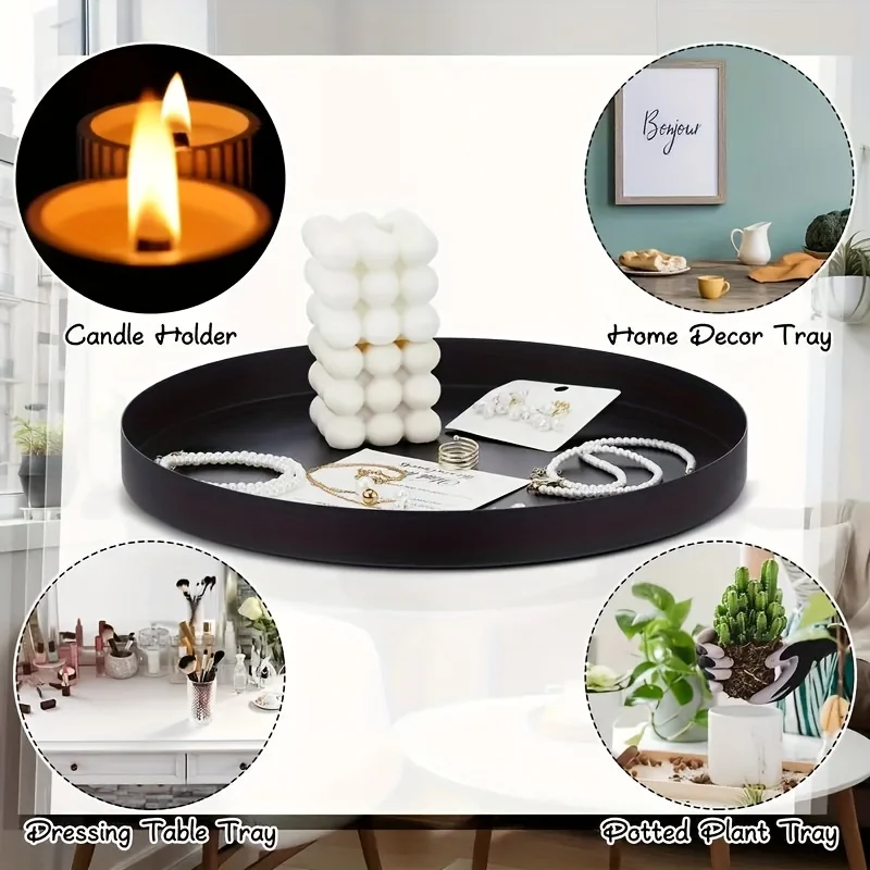 1Pc Modern black circular ABS  - Silk Candle review and price