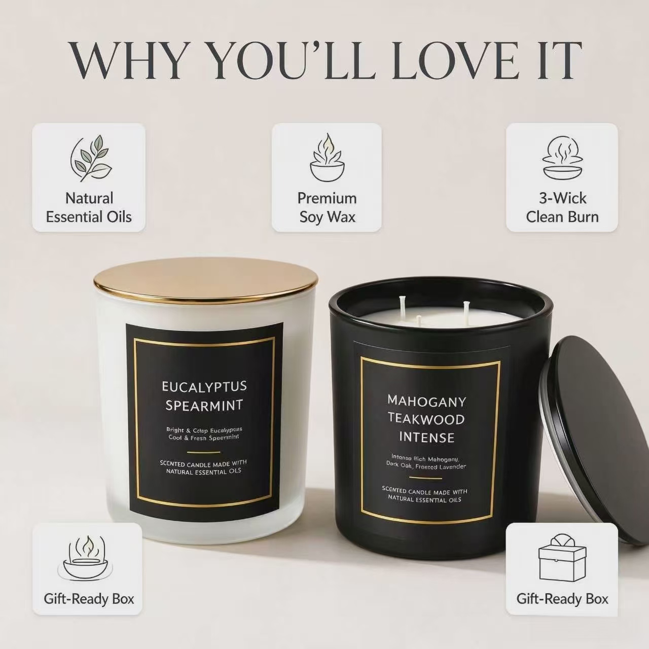Scented Candles Romantic Air F - Soy Wax review and price