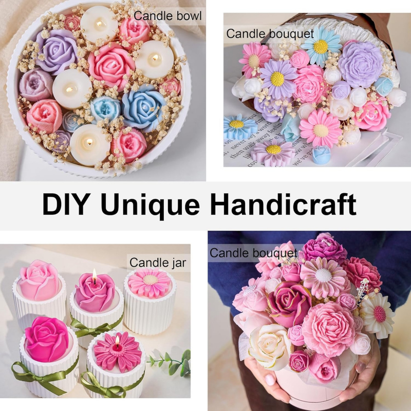 5Flower Candle Mold Set，3D Flo - Candle Making Kit review and price
