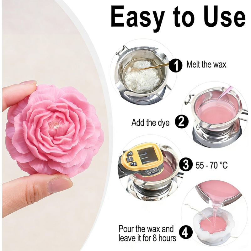 5Flower Candle Mold Set，3D Flo - Candle Making Kit review and price