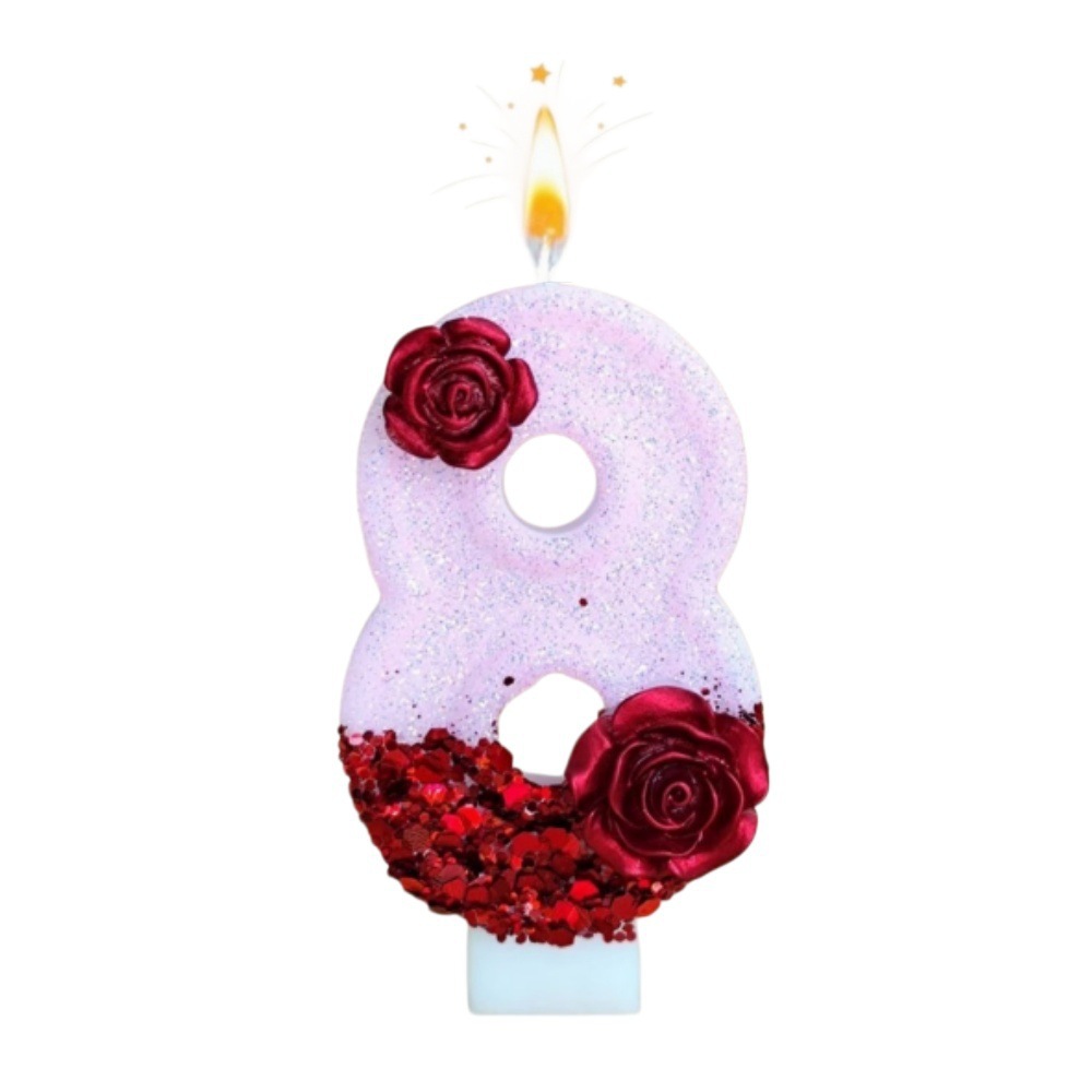 Number Pink Glitter Red Rose F - Soy Wax review and price